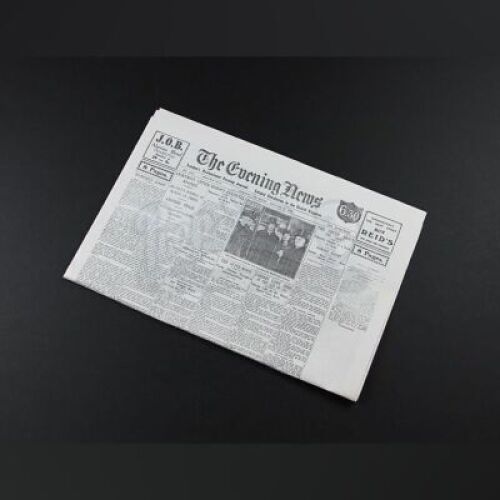 THE WOMAN IN BLACK - Arthur Kipps' (Daniel Radcliffe) 'Evening News' Prop Newspaper