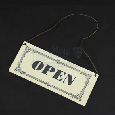THE WOMAN IN BLACK - Crythin Gifford Post Office Open/Closed Sign