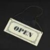 THE WOMAN IN BLACK - Crythin Gifford Post Office Open/Closed Sign