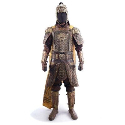 Lot # 130: Commander Wu (Eddie Peng) Gold Tiger Corp Soldier Armor with Sheathed Sword