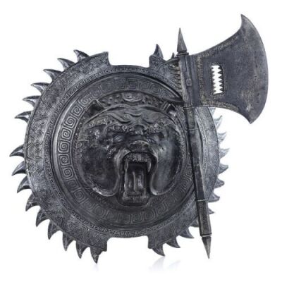 Lot # 417: Black Bear Corps Axe and Shield