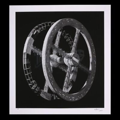 Lot #3 - 2001: A SPACE ODYSSEY (1968) - Limited-Edition Number One Autographed Print of Space Station Lighting Test by Keith Hamshere