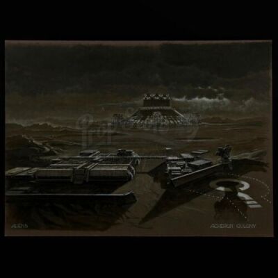 Lot #29 - ALIENS (1986) - Hand-painted Ron Cobb Acheron Atmosphere Generator Concept Illustration