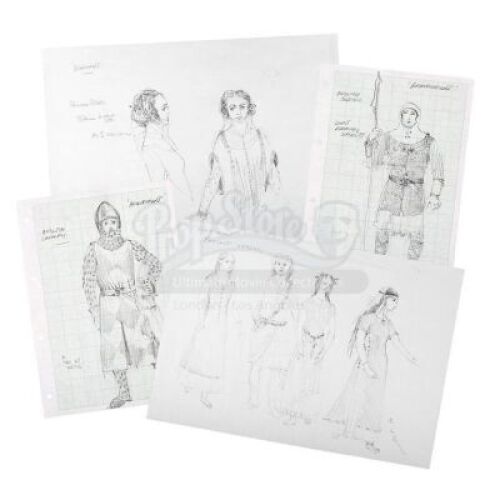 Lot #177 - BRAVEHEART (1995) - Charles Knode Pencil Costume Designs