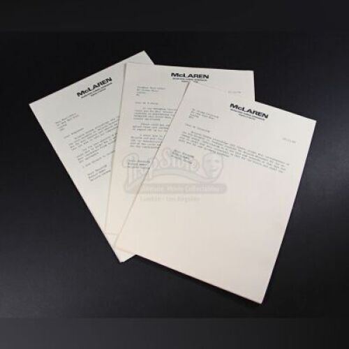 RUSH - McLaren Sponsor Thank You Letters (RP148)