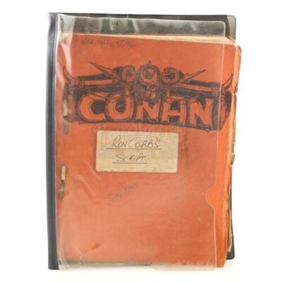 Lot #197 - CONAN THE BARBARIAN (1982) - Ron Cobb's Personal Second Draft Script and Signed John Milius Letter