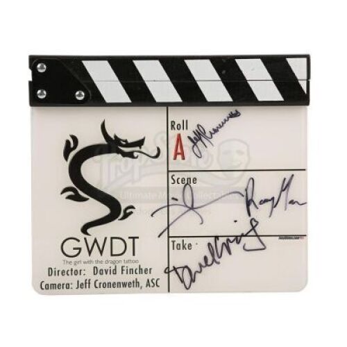 Lot #307 - THE GIRL WITH A DRAGON TATTOO (2011) - Autographed Clapperboard