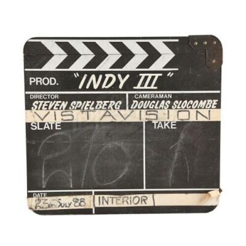 Lot #371 - INDIANA JONES AND THE LAST CRUSADE (1989) - Robert Watts Collection: Production-Used Clapperboard