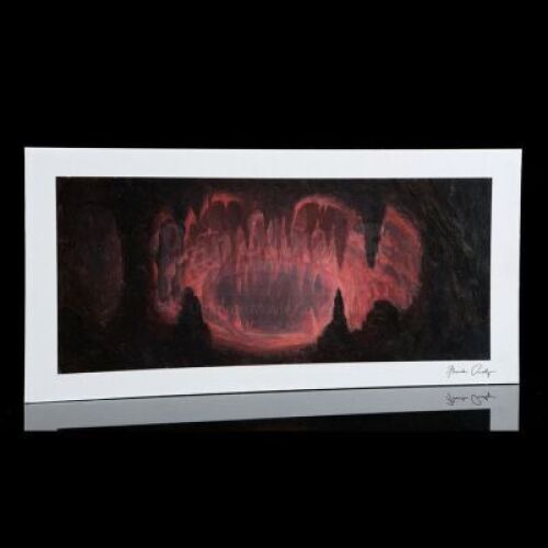 Lot #387 - INDIANA JONES AND THE TEMPLE OF DOOM (1984) - Hand-painted Frank Ordaz Cave Matte Study