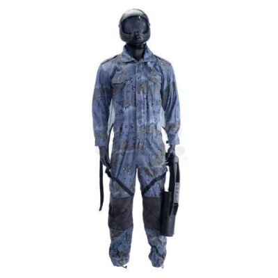 Lot #590 - REIGN OF FIRE (2002) - Jefferson's (David Garrick) Archangel Skydiving Costume, Helmet and Bolas Gun