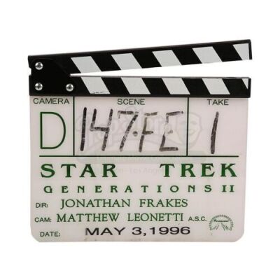 Lot #676 - STAR TREK: FIRST CONTACT (1996) - Production-Used "Generations II" Clapperboard