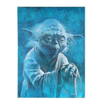 Lot #681 - STAR WARS: THE LAST JEDI (2017) - Hand-Painted Yoda Portrait with Personalised Frank Oz Signature
