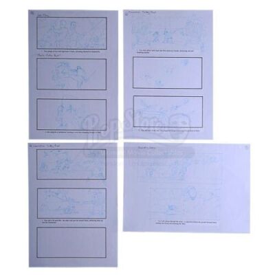 Lot #690 - STAR WARS: ATTACK OF THE CLONES (2002) - Doug Chiang Hand-Drawn Stunt Sequence