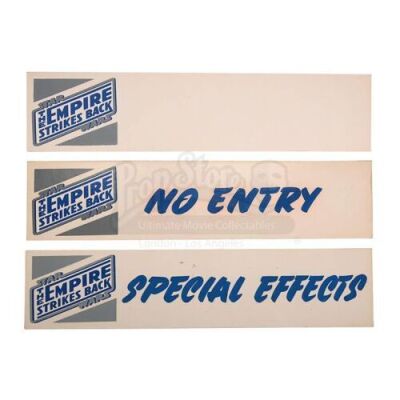 Lot #738 - STAR WARS: THE EMPIRE STRIKES BACK (1980) - "No Entry", "Special Effects" Department and Blank Door Signs