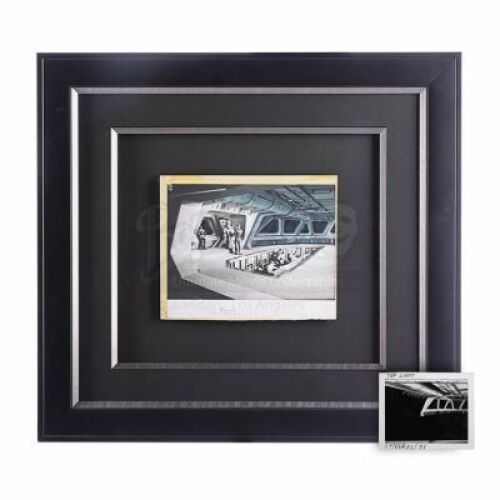 Lot #747 - STAR WARS: THE EMPIRE STRIKES BACK (1980) - Ralph McQuarrie Hand-Painted Star Destroyer Matte Concept