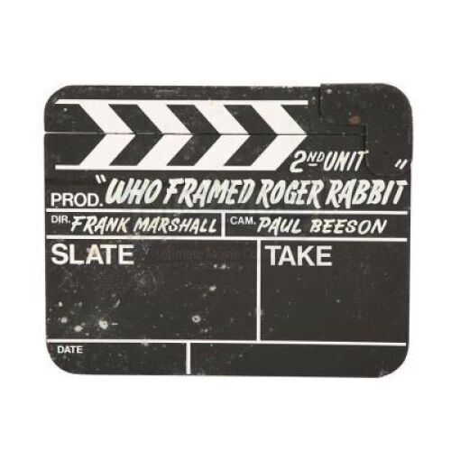Lot #884 - WHO FRAMED ROGER RABBIT (1988) - Robert Watts Collection: Production-Used Second Unit Clapperboard