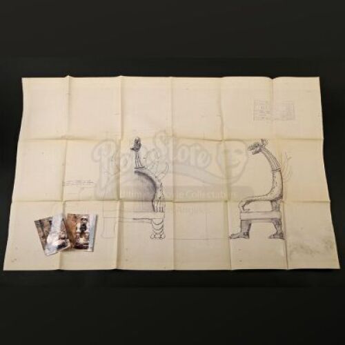 Lot #889 - WILLOW (1988) - Throne Blueprints with Photos