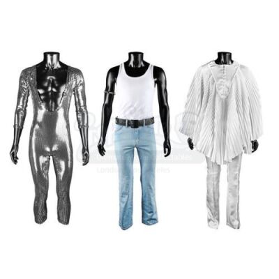 Lot #174 - BOHEMIAN RHAPSODY (2018) - Freddie Mercury's (Rami Malek) Live Aid, and Glam Rock Video Montage Promotional Touring Costumes, and Autographed Poster