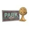 Lot #272 - THE FIFTH ELEMENT (1997) - Korben Dallas' (Bruce Willis) Stunt Trophy and Zorg Industries Miniature Sign