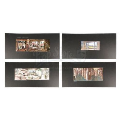Lot #376 - INDIANA JONES AND THE LAST CRUSADE (1989) - Robert Watts Collection: Elliot Scott Airport, New York Apartment, Library and Venice Apartment Production Design Copies