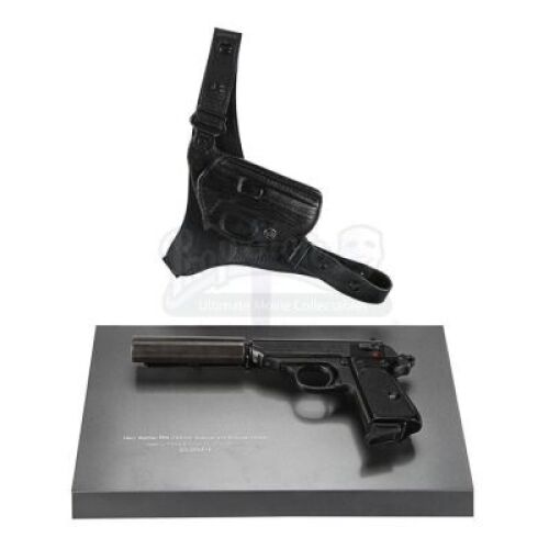 Lot #417 - JAMES BOND: GOLDENEYE (1995) - James Bond's (Pierce Brosnan) Hero Walther PPK Pistol with Silencer and Holster