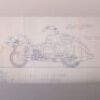 Lot #442 - JUDGE DREDD (1995) - Long Walk Flag, Sign and Lawmaster Bike Blueprint