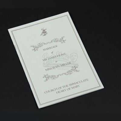RUSH - James and Suzy Hunt (Chris Hemsworth & Olivia Wilde) Wedding Orders of Service (RP106)