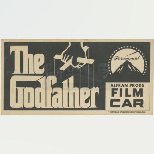 Lot #310 - THE GODFATHER (1972) - Crew Parking Placard