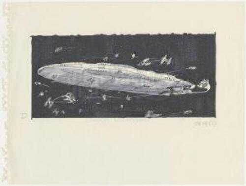 Lot #764 - STAR WARS: RETURN OF THE JEDI (1983) - Hand-drawn Dave Carson "Home One" Storyboard