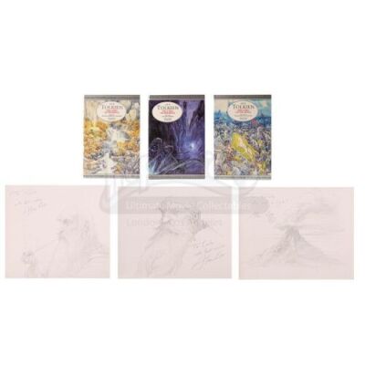 Lot #499 - THE LORD OF THE RINGS (2001-2003) - Alan Lee Hand-Illustrated and Autographed Books