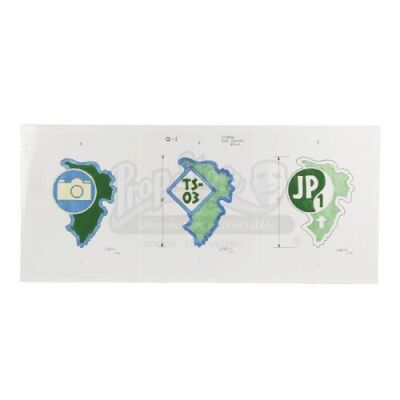 Lot #448 - JURASSIC PARK (1993) - Hand-Drawn John Bell TS-03, JP1, and Camera Park Sign Concept Sketches