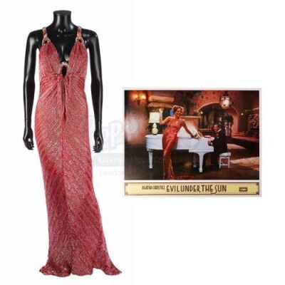 Lot #257 - EVIL UNDER THE SUN (1982) - Arlena Stuart Marshall's (Diana Rigg) Red-and-Silver Dress