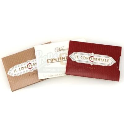 Lot # 36: JOHN WICK: CHAPTER 2 - Three Assorted Continental Hotel Room Cards with Sleeves
