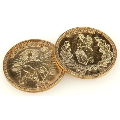 Lot # 242: JOHN WICK: CHAPTER 3 - PARABELLUM - Two High Table Currency Coins