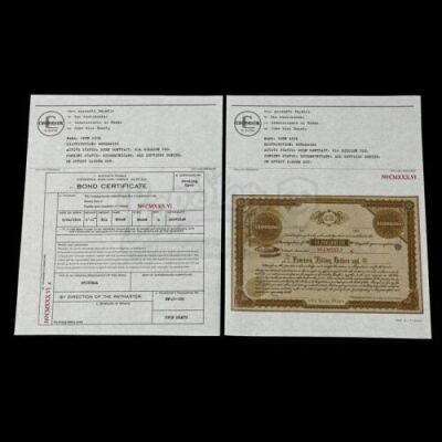 Lot # 249: JOHN WICK: CHAPTER 3 - PARABELLUM - John Wick's 14 Million Dollar Bond and Certificate