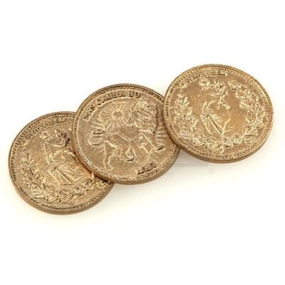 Lot # 365: JOHN WICK: CHAPTER 3 - PARABELLUM - Three Stunt High Table Currency Coins