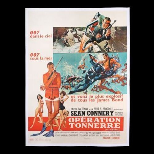 Lot #42 - THUNDERBALL (1965) - Linen-backed French Grande Affiche, 1965