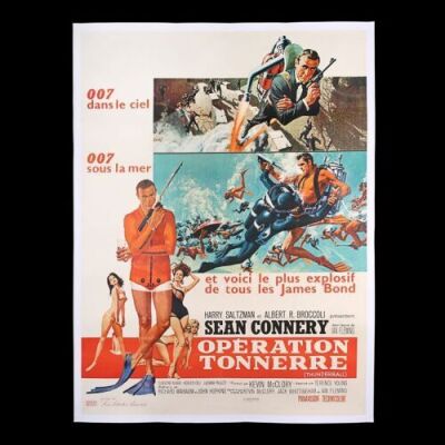 Lot #42 - THUNDERBALL (1965) - Linen-backed French Grande Affiche, 1965