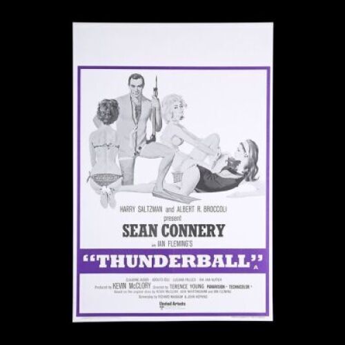 Lot #44 - THUNDERBALL (1965) - UK Double-Crown Poster, 1973 Re-Release