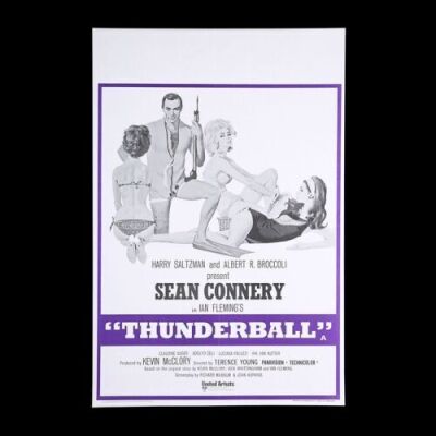 Lot #44 - THUNDERBALL (1965) - UK Double-Crown Poster, 1973 Re-Release