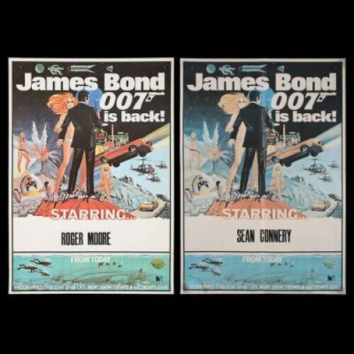 Lot #68 - DIAMONDS ARE FOREVER (1971) AND LIVE AND LET DIE (1973) - UK Double-Crown "Novelty" Posters, c.1971-73