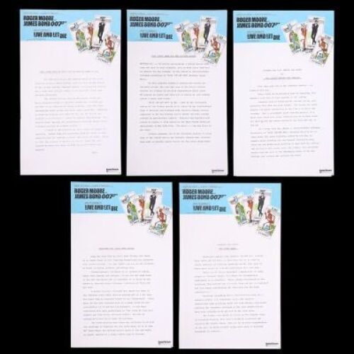 Lot #77 - LIVE AND LET DIE (1973) - Five UK Press Releases, 1973