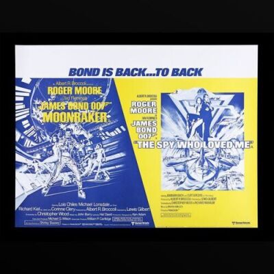 Lot #115 - MOONRAKER (1979) / THE SPY WHO LOVED ME (1977) - UK Quad Double-Bill Poster, 1981 Re-Release
