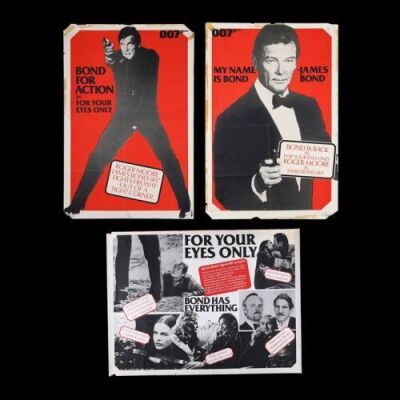 Lot #119 - FOR YOUR EYES ONLY (1981) - Three UK Marler Haley Posters, 1981