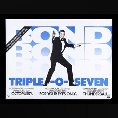 Lot #132 - OCTOPUSSY (1983) / FOR YOUR EYES ONLY (1981) / THUNDERBALL (1965) - UK Quad Triple-Bill Poster, 1983 Re-Release