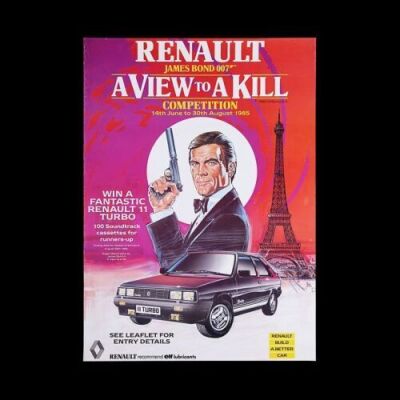 Lot #148 - A VIEW TO A KILL (1985) - Renault Promo Poster, 1985