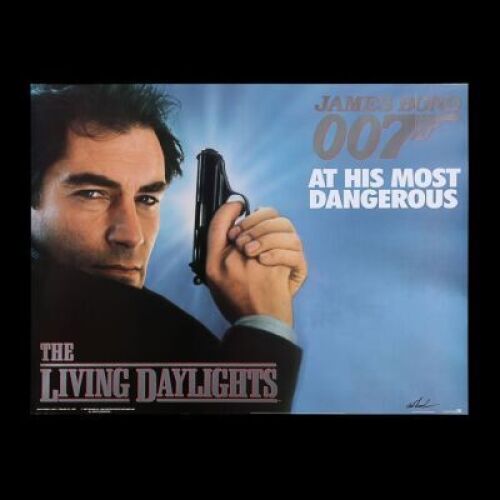 Lot #150 - THE LIVING DAYLIGHTS (1987) - UK Quad Autographed Teaser Poster, 1987