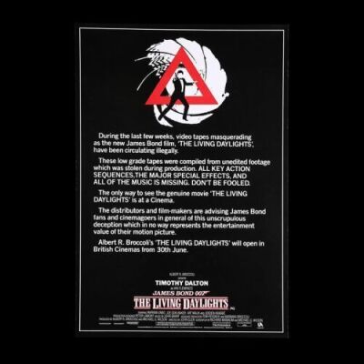 Lot #155 - THE LIVING DAYLIGHTS (1987) - UK "Anti-Piracy" Double-Crown Poster, 1987
