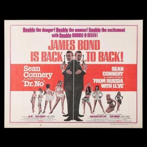 Lot #251 - DR. NO (1962) / FROM RUSSIA WITH LOVE (1963) - US Half-Sheet Poster, 1965 Re-Release