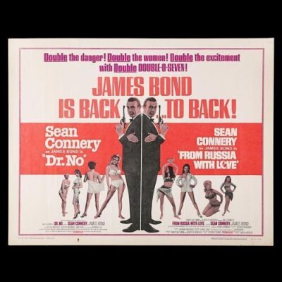 Lot #251 - DR. NO (1962) / FROM RUSSIA WITH LOVE (1963) - US Half-Sheet Poster, 1965 Re-Release
